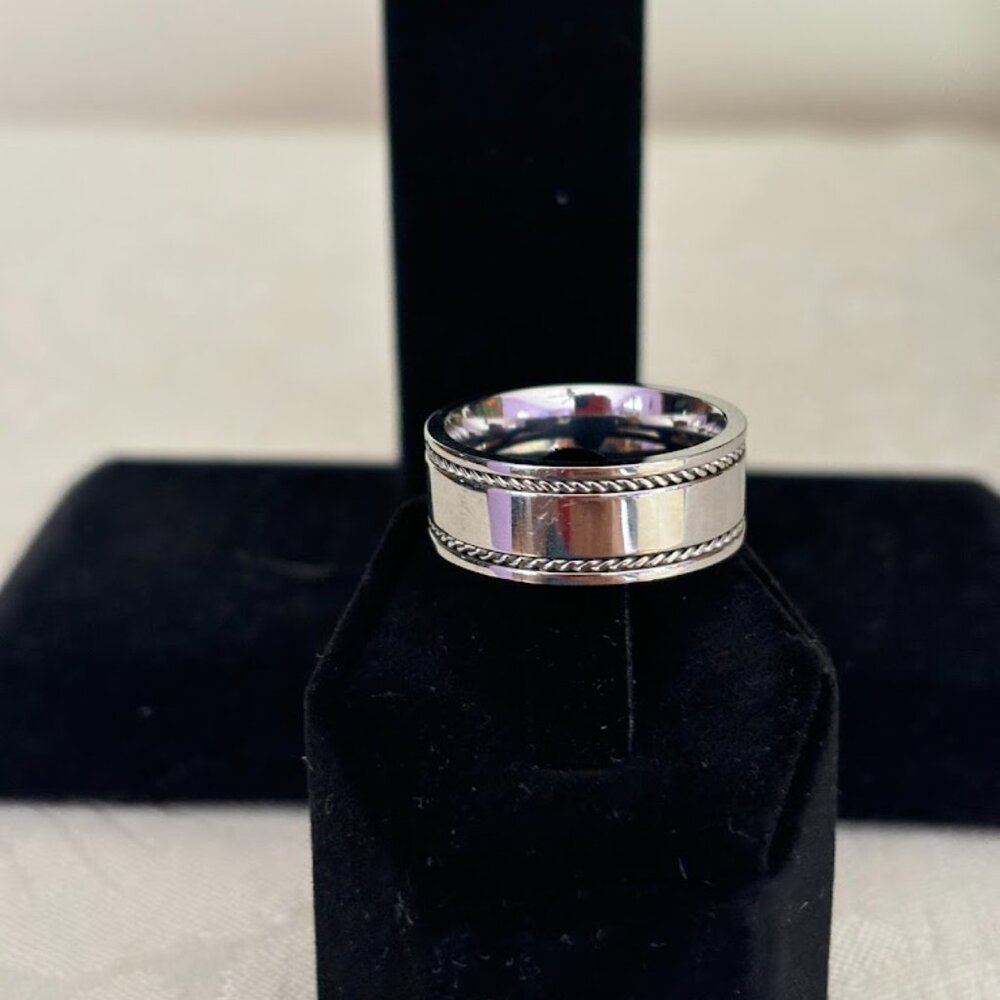 Sterling Silver (925) Bracelet (8") and Ring (9.5) with Moissanite Stones - Picture 6 of 16